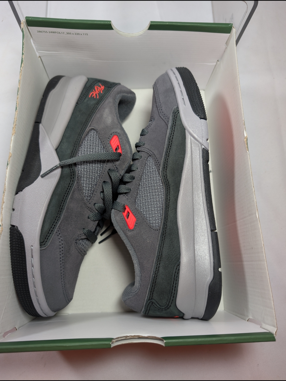 Jordan Flight Court Dark Grey Infrares 23 HF3255 003 Men's Size 7.5 Box No Lid